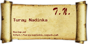 Turay Nadinka névjegykártya